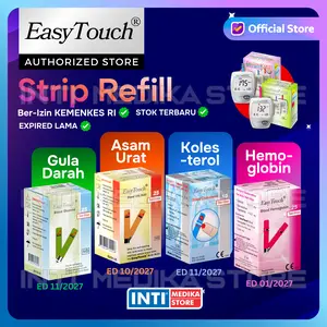 EASYTOUCH - Strip Tes Gula Darah / Asam Urat / Kolesterol Kolestrol / Hemoglobin | Refill Blood Glucose Uric Acid Cholesterol HB Test Strip