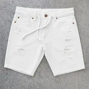 Celana Pendek Pria Motif Sobek Celana Jeans Denim Pendek DiAtas Lutut Celana Pendek Distro Terlaris