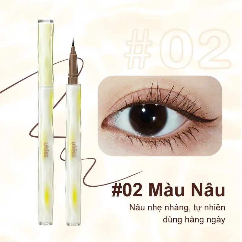 UKISS - Bút Kẻ Mắt Nước 0.5ml, Đầu Siêu Mảnh, Chống Thấm Nước,Chống Nhòe, Lâu Trôi, Mỹ Phẩm Trang Điểm Cho Nữ 7