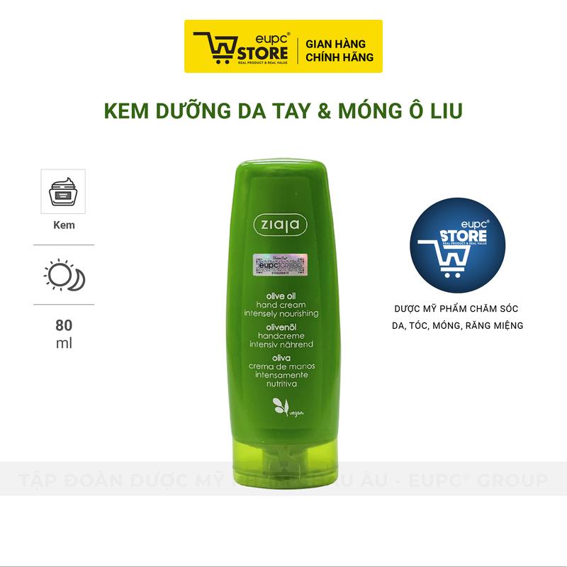 Combo 2 Kem Dưỡng Da Tay Và Móng Ô Liu Ziaja 80ml Giúp Dưỡng Da Mềm Mịn, Giảm Tình Trạng Gãy Vỡ, Móng EUPC STORE