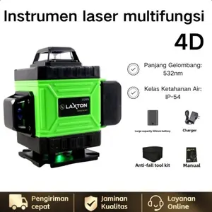 Laser Level Bangunan Waterpass Laser Multifungsi Meteran Laser Level Hilda 4D 8Line/12Line/16Line Tingkat Bosch Waterpass Laser Pasang Keramik Laser Leveling Tu Physical Measuring Instruments