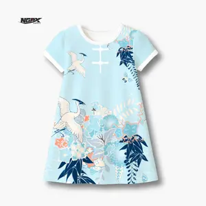 Dress Anak Cheongsam Floral Cantik Lucu Bahan Dryfit Serena di pake Adem Nyaman