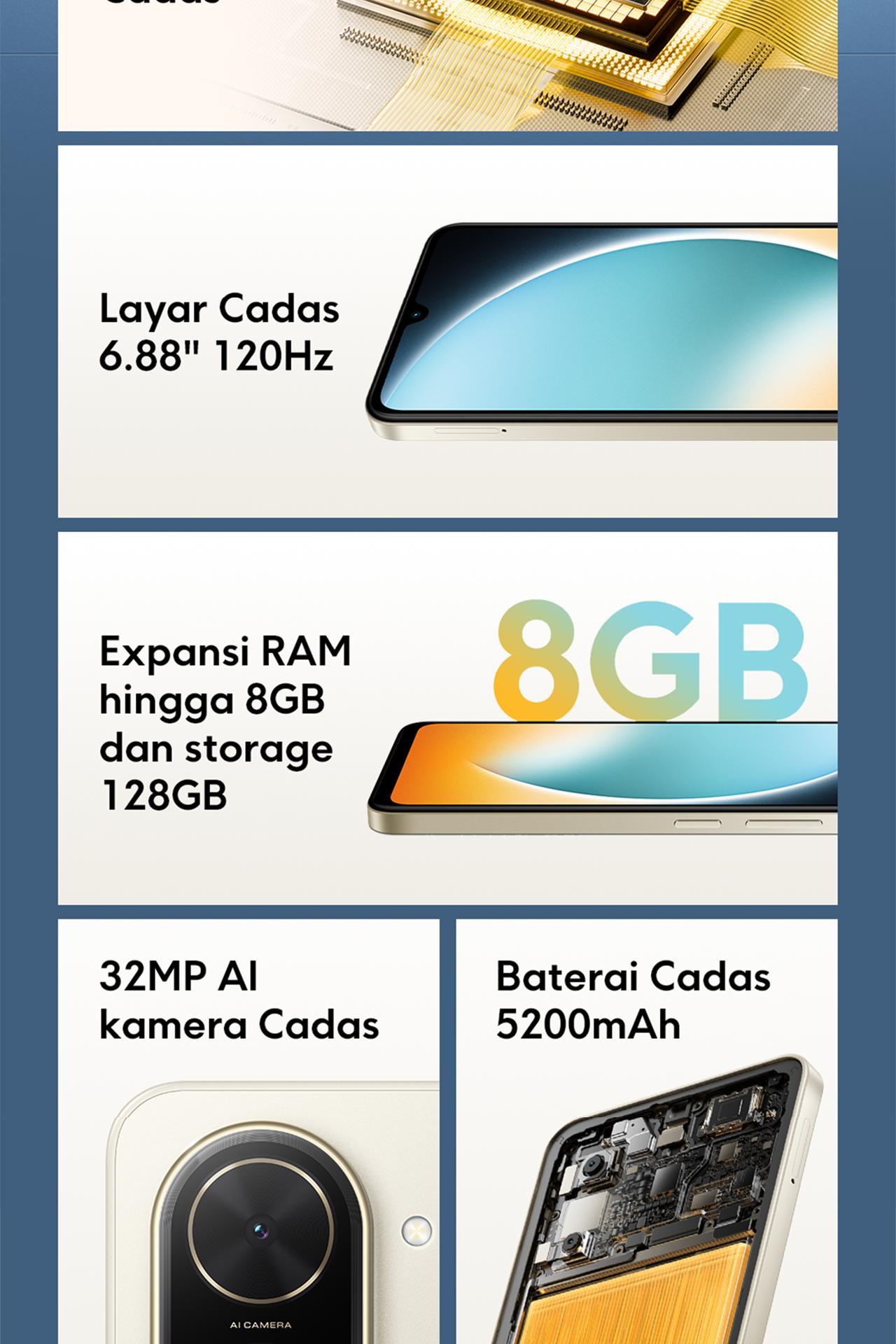 POCO C71 (4+4GB/128GB) Performa Cadas | Layar Cadas 6.88" 120Hz | Baterai Cadas 5200mAh | Expansi RAM hingga 8GB dan storage 128GB | 15W Pengisian daya Cadas [Official Store]