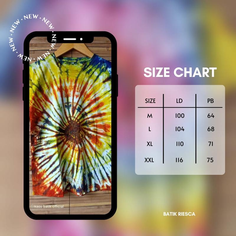 Product Introduction of RIESCA Kaos Batik Tie Dye Pelangi Katun Unisex 0