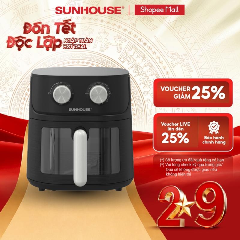 Nồi chiên không dầu 6.5L SUNHOUSE SHD4032 - Công nghệ Rapid Air giảm tới 80%…