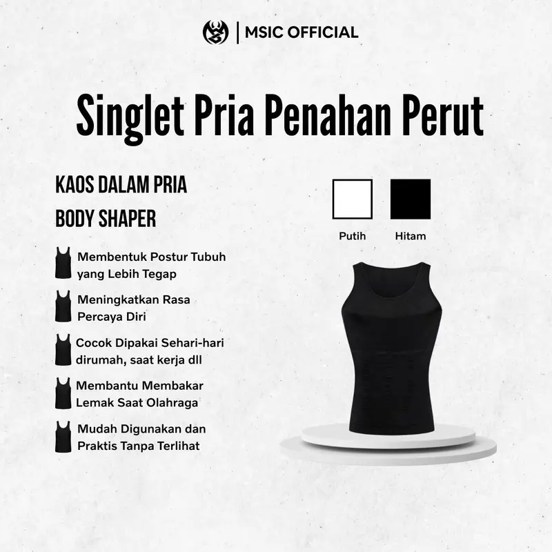 Premium Singlet Korset Pria Pelangsing Badan Ampuh Body Shaper 0