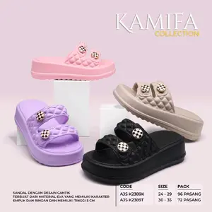 Sandal Selop Anak Perempuan Sandal Anak Cewek Motif Kancing Terbaru lucu kekinian