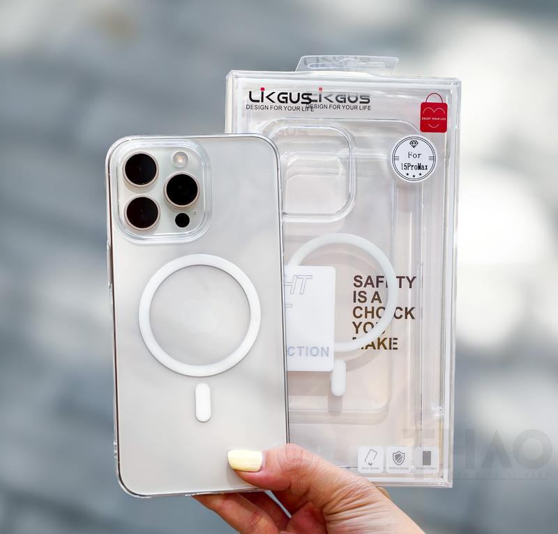  Ốp lưng Likgus trong suốt CỨNG chống ố vàng có hỗ trợ vòng sạc không dây từ tính dành cho iPhone Phụ Kiện 