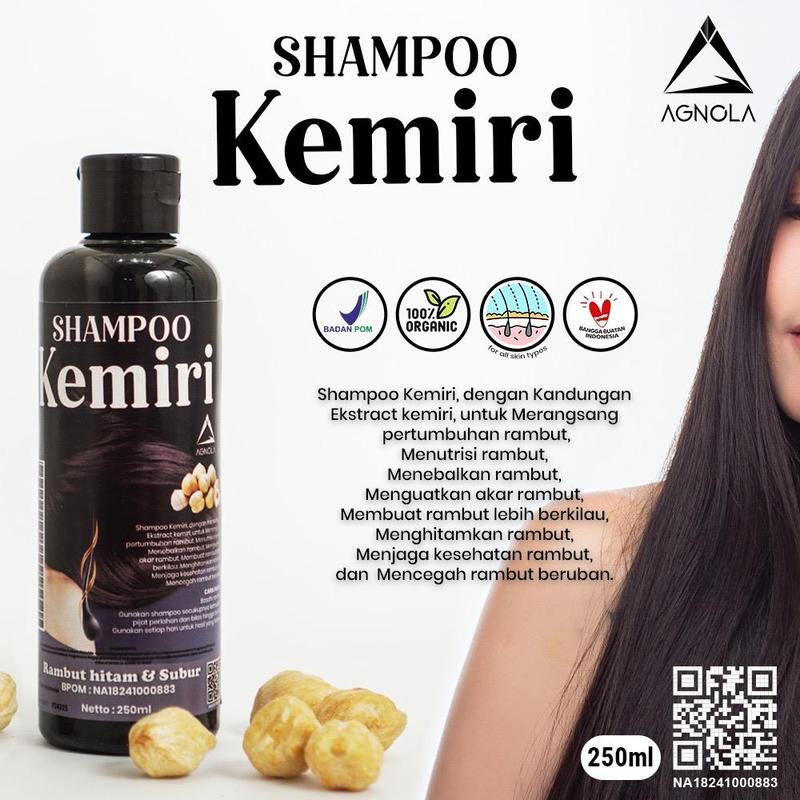 Shampo Kemiri Hitam 60 ml - Shampo Penghitam Rambut Shampo Pemanjang Rambut Menebalkan Rambut Anti Ketombe Kemiri Bakar Hitam 2