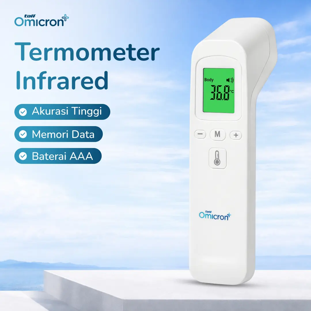 TaffOmicron Termometer Suhu Badan Digital Thermogun Infrared Memory - FTW01