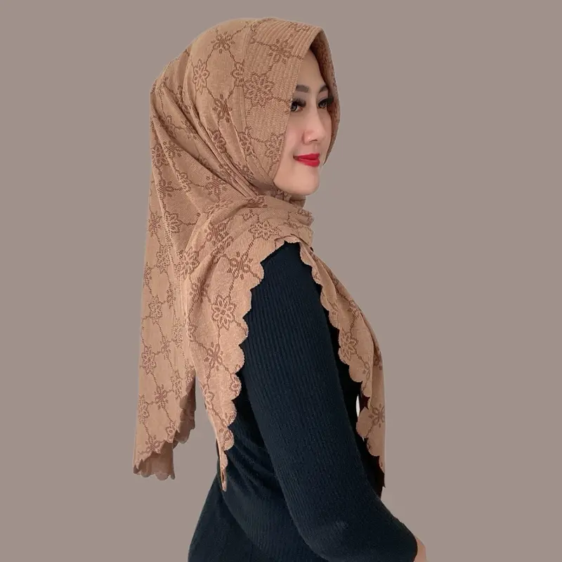 Indah Store - Hijab Instan Segitiga Ped Sabit Jersey Knit Laser Rasipa By Daura Gama Empat Nyaman 2