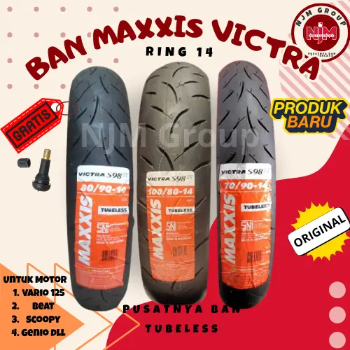 BAN MAXXIS VICTRA TUBELESS (80/90 - 90/90 - 90/80 - 100/80 - 100/90 ) RING 14
