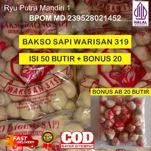 Bakso Sapi Warisan 50 Butir Free 20 Butir AB Bakso Sapi Halal