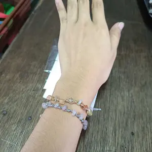 (Siera Bracelet) Gelang Batu Alam Crystal Aesthtetic Manik Manik Korea Beads Lucu Bracelet Perempuan Tali Daisy Kristal