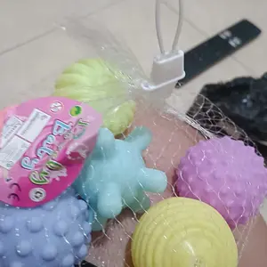 LeLe Toys Bola Pegangan Taktil Multi-Tekstur Karet Lembut untuk Bayi 0-3 Tahun - Mainan Menyentuh & Pijat dengan Warna Macarons Aman & Elastisitas Bagus Air Baby
