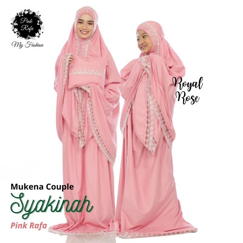 Mukena couple ibu anak lace bordir khadijah syakinah by pink rafa. 6