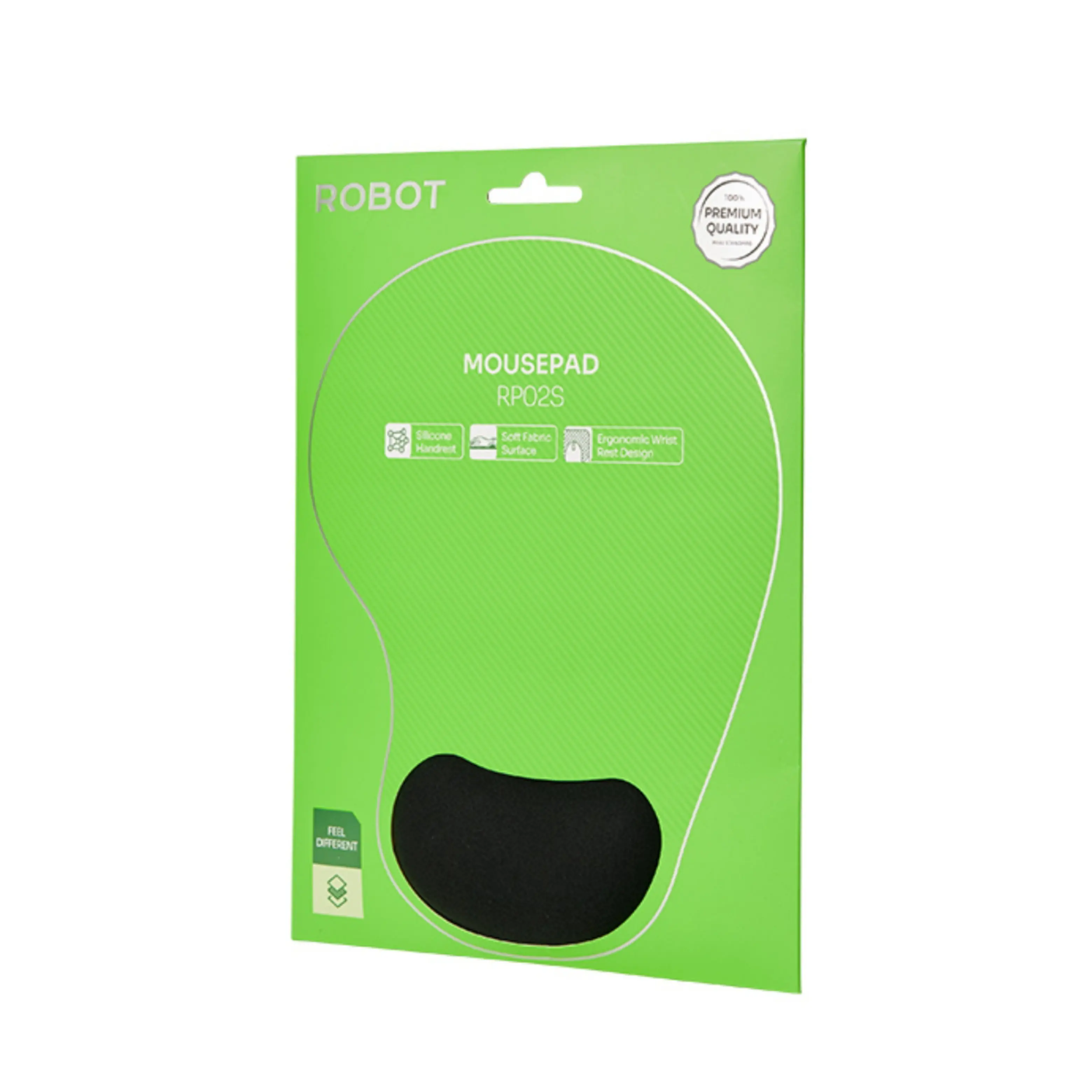 Robot RP02S with Ergonomic Wrist Rest Mousepad PC/Laptop Black
