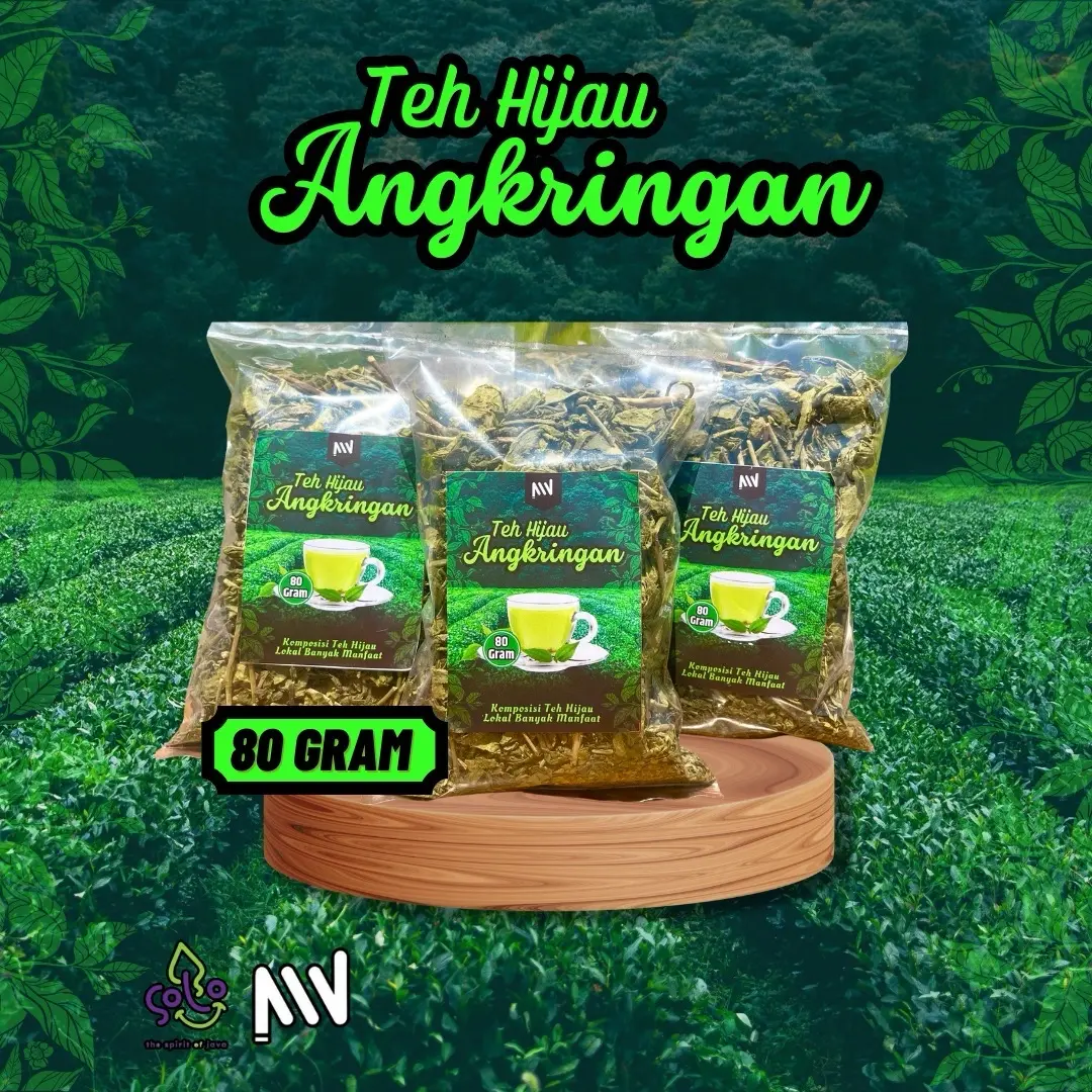 Teh Hijau Angkringan Kemasan 80 Gram / Teh Hijau Kering Racikan Khas Solo / Teh Ijo Murni Green Tea