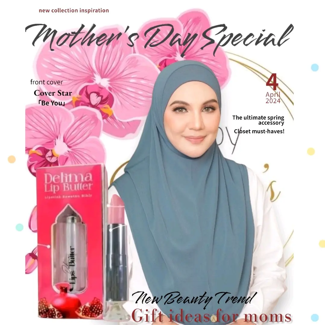 Mother's Day Gifts Promotion - 2in1 Combo Set consists of : a)Warda Plain Series Tudung Labuh Premium,  b)Hydrating Delima Lip Butter