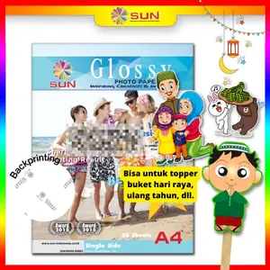 Kertas Foto Glossy A4 Premium 265, 240, 210, 185 gsm - SUN NG Glossy Photo Paper Single side Ketebalan 180, 185, 200, 210, 230, 240, 260, 265 gsm Professional ( Support epson/canon/hp/brother ori (dye ) - 664, 003, 673, 001 )