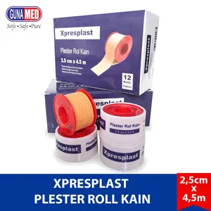 Xpresplast Plester Roll Kain Penutup Luka Ukuran 1,25CM X 1M- 2,5cm x 4,5m - 5cm x 4,5m - 7cm x 4,5m