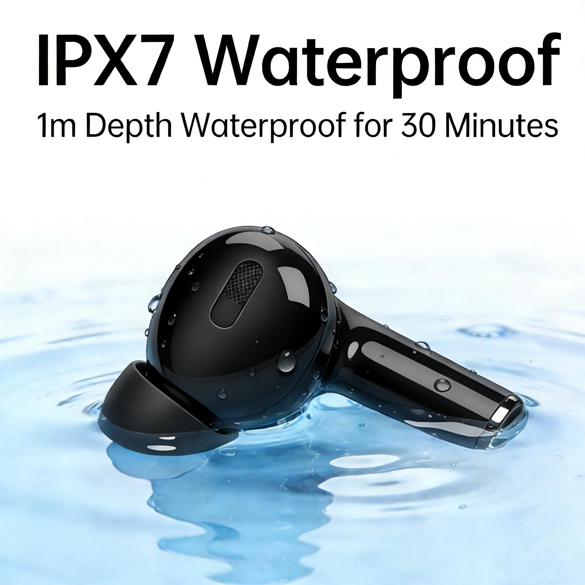 Headset Nirkabel Bluetooth  embedrone-PHANTOM H700 Model Tali Gantung Hitam Terbaru 2026, Tahan Air IPX7, Daya Tahan Lama, Bass Kuat, Suara 3D Surround, Peredam Kebisingan Cerdas, Cocok untuk Game Esports, Panggilan, Musik, dan Olahraga.