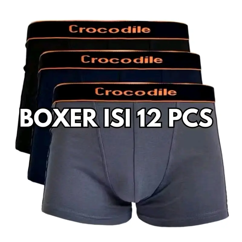 Paket 12 PCS Celana Dalam Pria Boxer Ice Silk Katun Nyaman Lembut Halus Dingin - Cowok, Karet, Pendek, Hitam, Dewasa, Sport Obral Spandex XXL selem pak Seamless