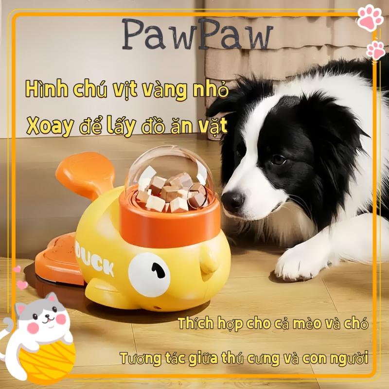 Đồ chơi thú cưng PawPaw hình vịt vàng, đồ chơi giải tỏa năng lượng, rèn luyện trí thông minh, dành cho chó và mèo
