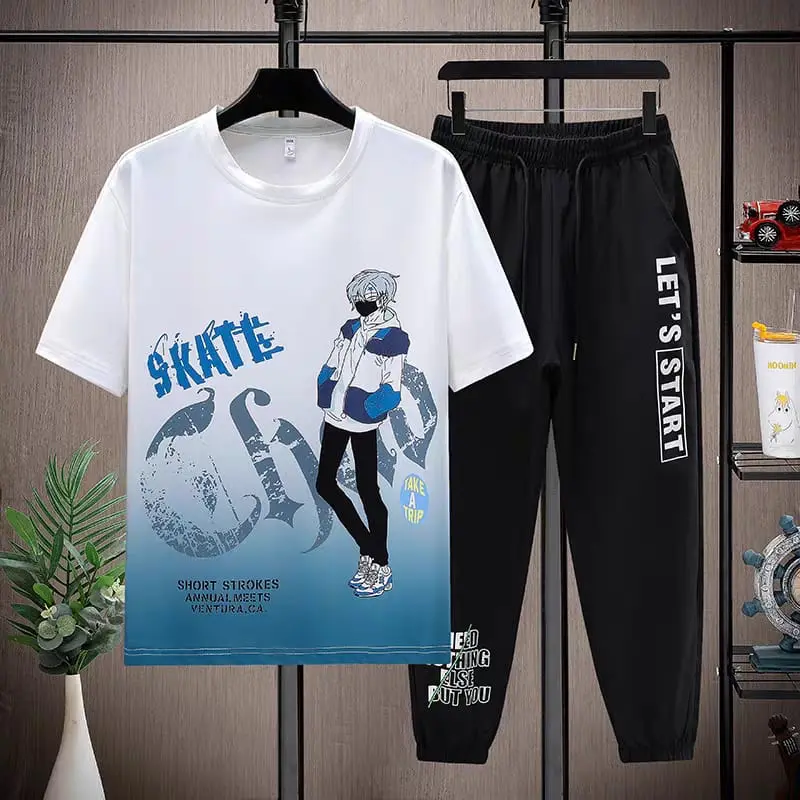 SETELAN STROKES SET Atasan BAJU KAOS DAN CELANA JOGGER PANJANG UNISEX Dewasa  Pria Keren Motif Sablon Distro Sweater 1