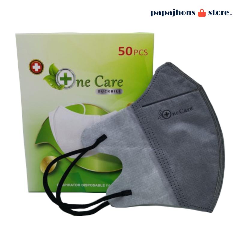 Product Introduction of Masker Duckbill One Care Filtrasi Debu Dan Virus - 100 Pcs Hitam Putih Abu-abu Pengait 9