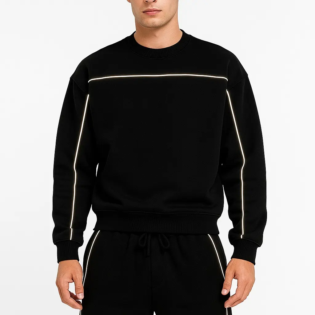 Erito Ejji One Set Crewneck & Shortpant Reflektive Setelan Berbahan Kain Fleece Lembut Adem