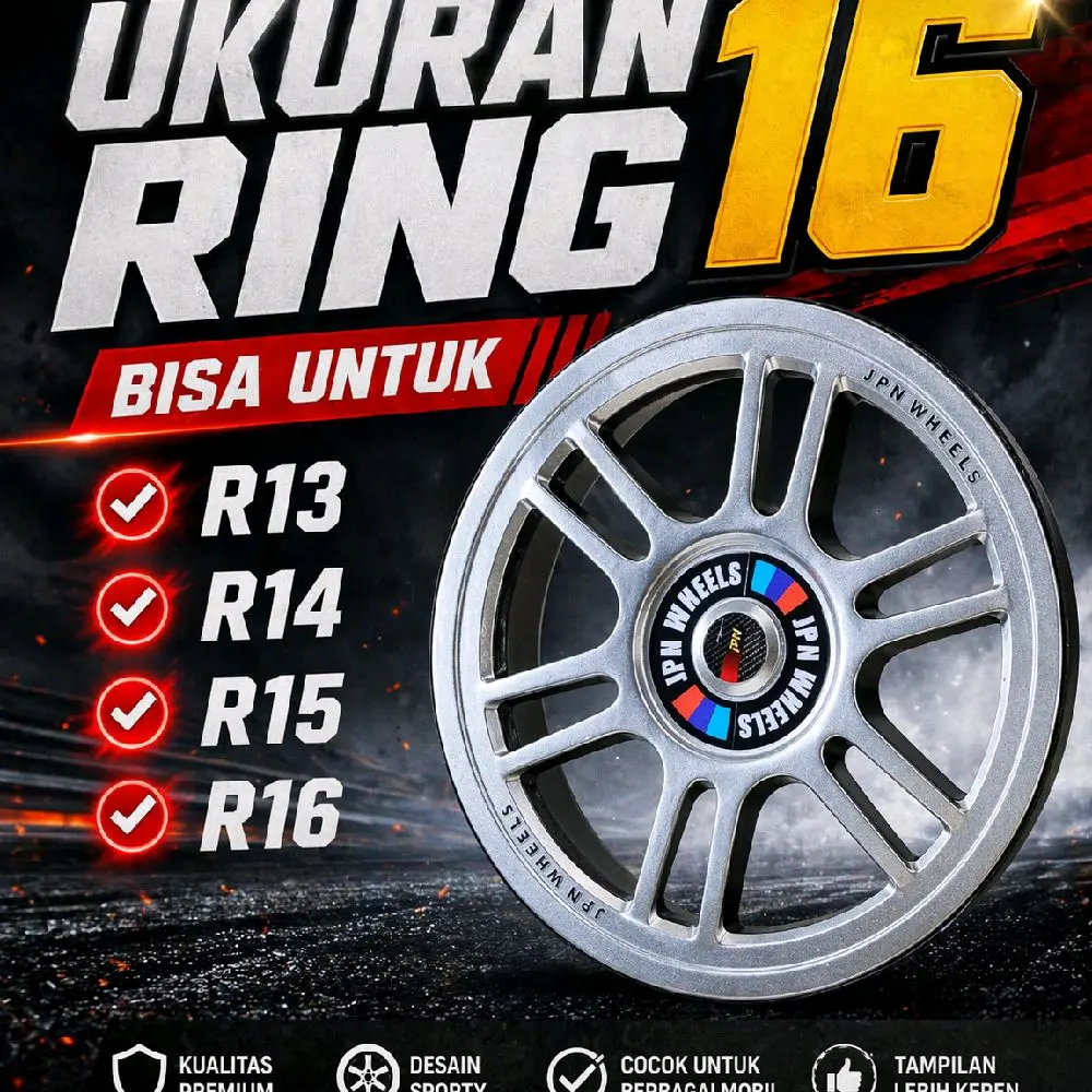 4biji Wheeldop RPF Ring 16 bisa untuk R13-R14-R15-R16. Tampilan racing harga murah.