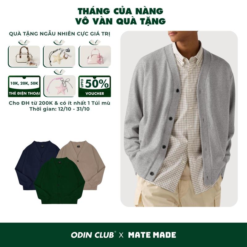 Áo Cardigan Nỉ Henry ODIN CLUB, áo khoác nỉ thời trang nam nữ, form oversize rộng rãi, chất liệu vải nỉ bông mềm nhẹ, thoải mái