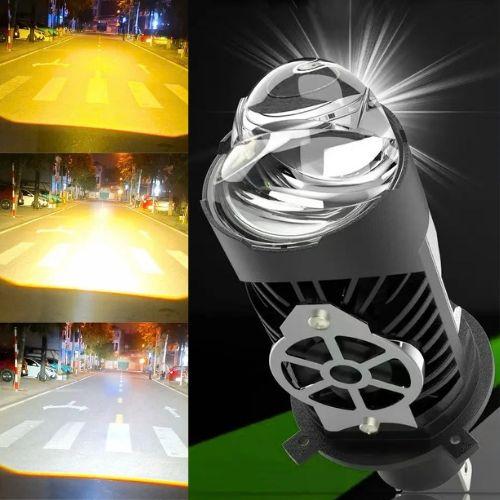 Đèn pha Led L10 tích hợp 3 màu ánh sáng thay đổi màu qua từng lần bật tắt phá sương mù siêu sáng.