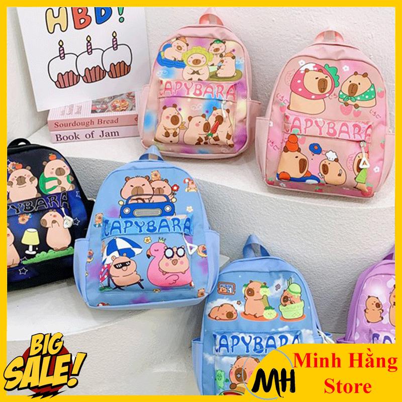 [HOT] Balo Mầm Non Hình capybara Bé Trai, Bé Gái Chất Liệu Vải Chống Thấm Nước Siêu Nhẹ Cho Bé, ba lô túi mẫu giáo cho bé 2 - 5 tuổi