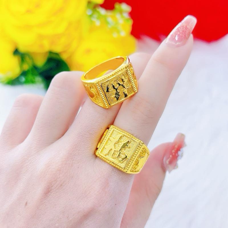 Nhẫn Nam Chữ Phúc Màu Công Nghệ Xi Mạ Dày 4 Lớp Phủ Nano Thiết Kế Tinh Xảo Sang Trọng Thời Trang Hiện Đại Quà Tặng Ý Nghĩa Cho Người Thân Bạn Bè