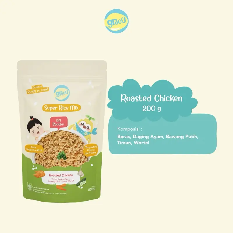 GROUU Super Rice Mix 200g - Beras Mpasi - Nasi Instan No Msg 4
