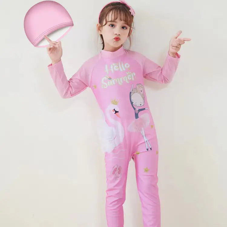 Áo Tắm Trẻ Em, Dễ Thương, Dài Tay, Cho Bé Gái, Chống Nắng Đi Biển, Có Mũ, Thích Hợp Lướt Sóng Phong Cách Bảo Thủ 1