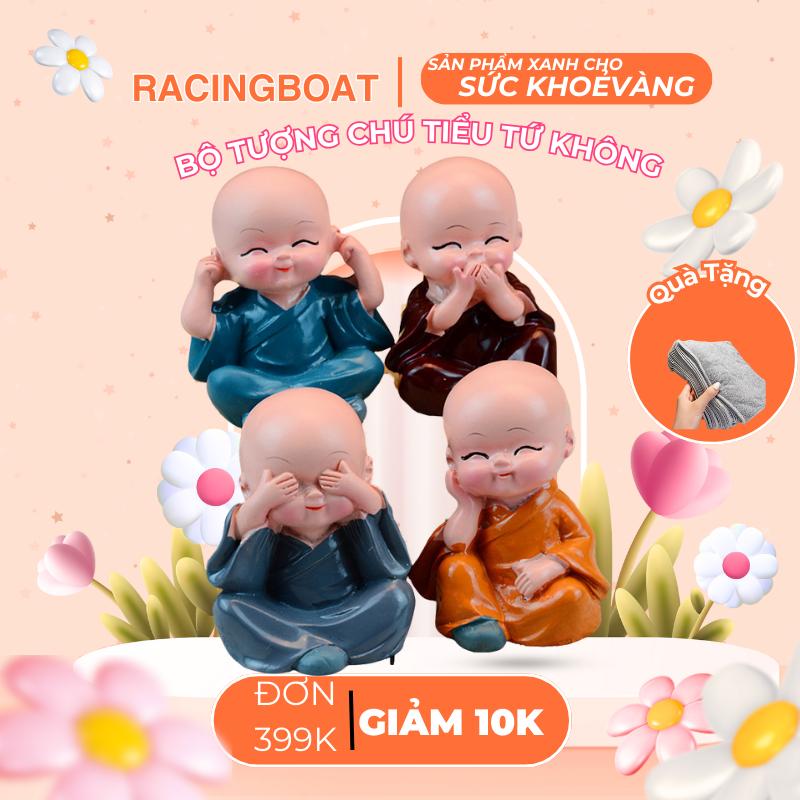  TẶNG VẬN CHUYỂN - Bộ Tượng Chú Tiểu Hòa Thượng Tứ Không - Phật Phong Thủy Mini 4 Tư Thế Trang Trí Xe Hơi Để Bàn 