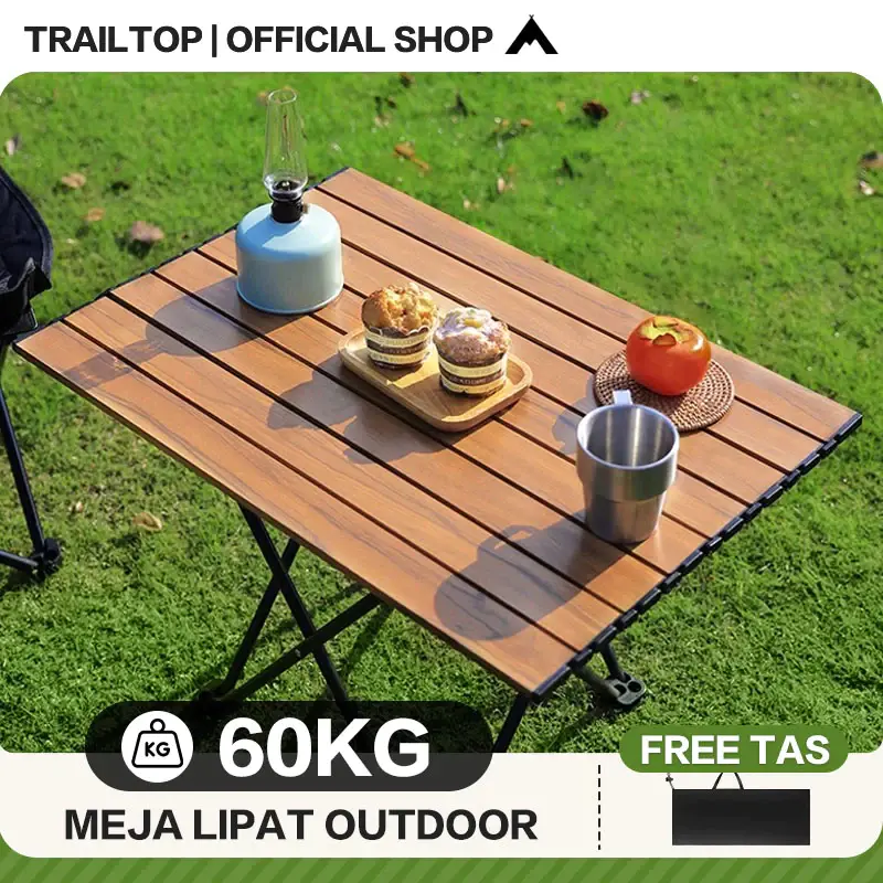 [READY] TrailTop Meja Camping Lipat Baja Karbon Meja Lipat Outdoor Kursi Lipat Dan Meja