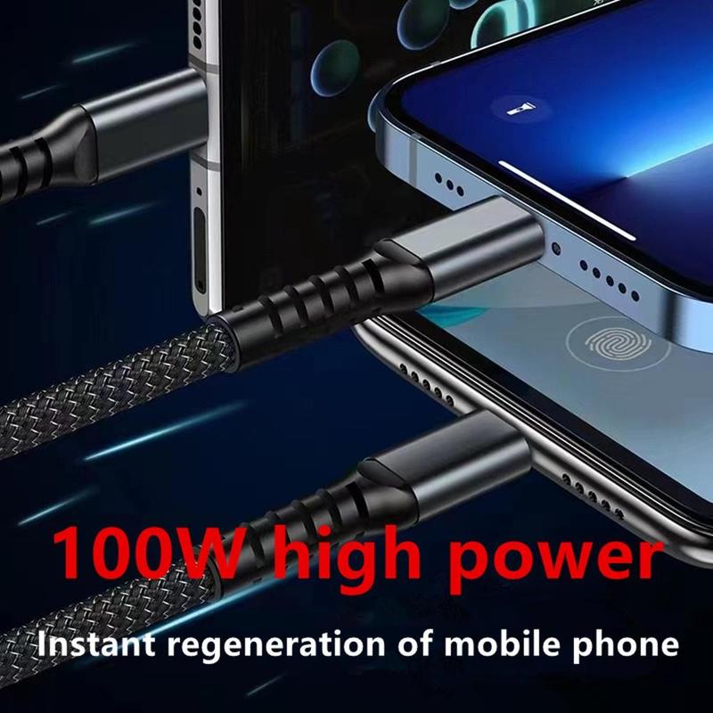 Product Introduction of 3 in 1 6A 100W  Super Charging Data Cable Micro USB Type C Fast Charger Type-C Cable Data Cable 30