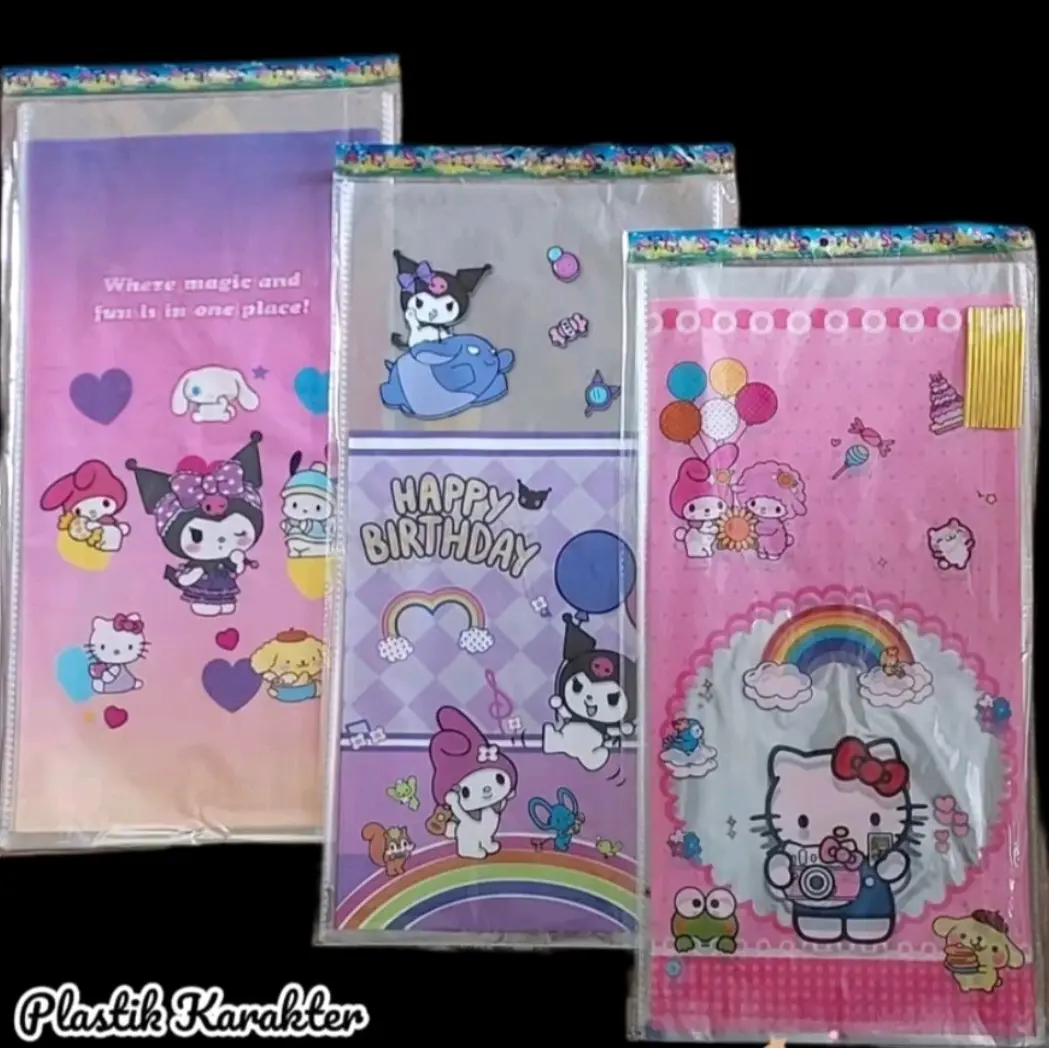 Plastik snack ulang tahun ukuran besar isi 10 pcs Goodie bag Oppltas tenteng pebungkus snack