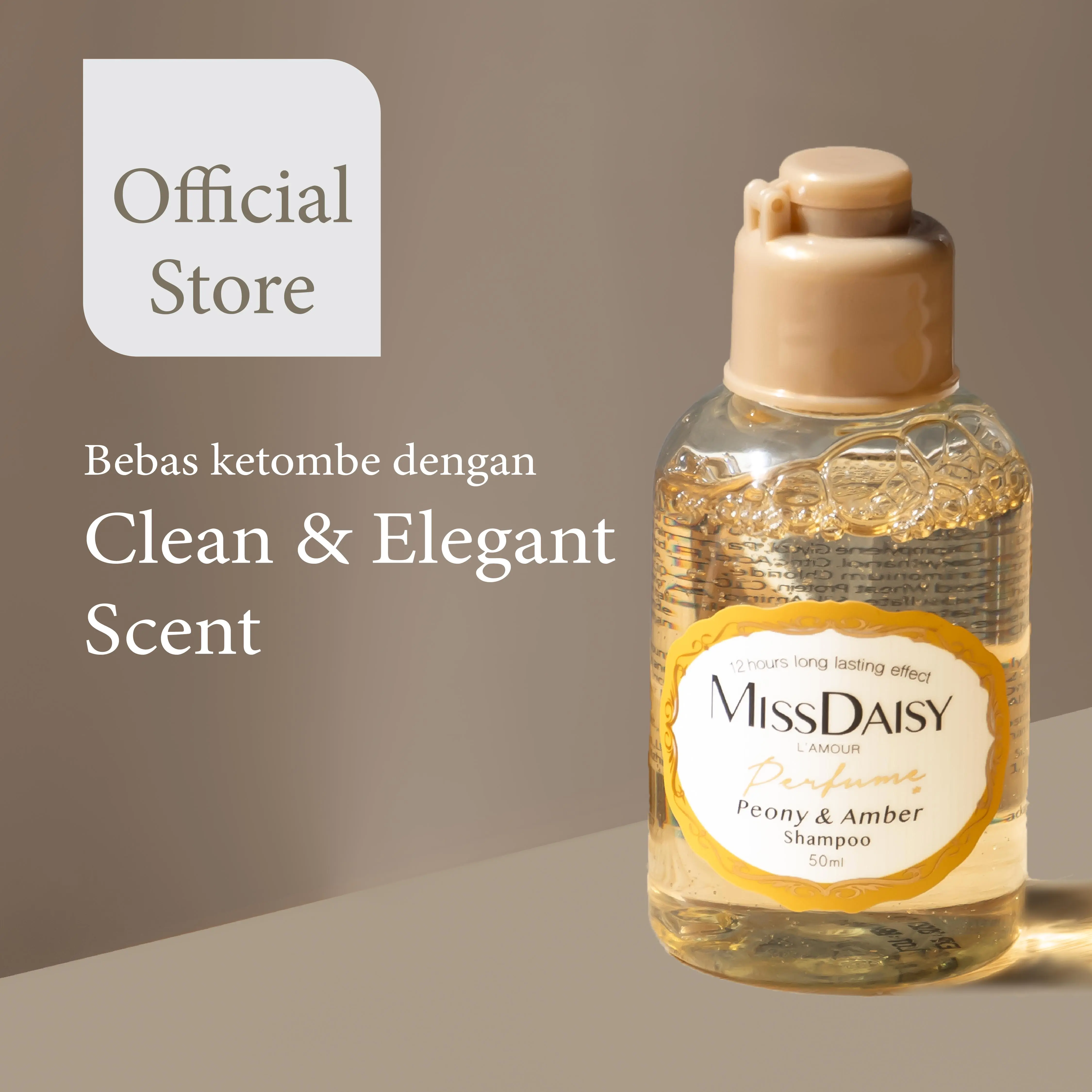 [SHAMPOO] MISS DAISY French Perfume Shampoo Peony & Amber 50ml | Anti Ketombe | Rontok | Lepek | Berminyak | French Perfume Shampoo | BPOM | Gentle Shampoo