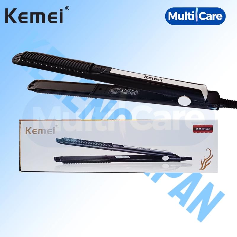 Catokan Rambut Kemei 2139 Catokan Rambut 2in1 Ceramic berkualitas Meluruskan Hitam Straightener 2