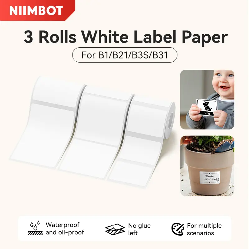 【3 Rolls】Niimbot Thermal Label Sticker Printing Tag Commodity Price Tag For B21/B1/B3S Business Label Stickers