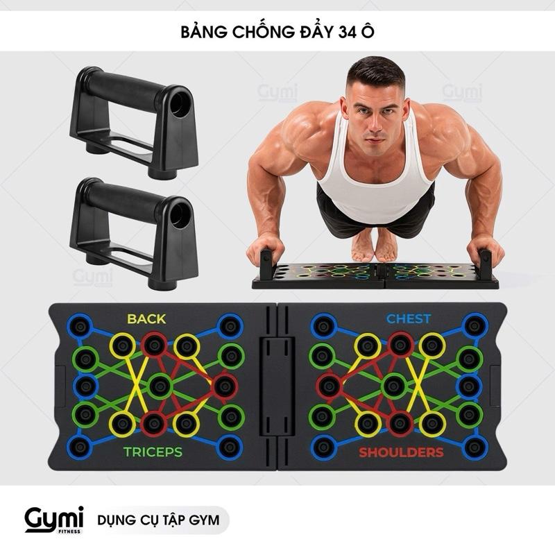Bảng Chống Đẩy 34 Ô Tập Luyện Đa Cơ - Dụng Cụ Hít Đất Tăng Cơ Ngực Vai Tay Sau Gập Gọn Tại Nhà