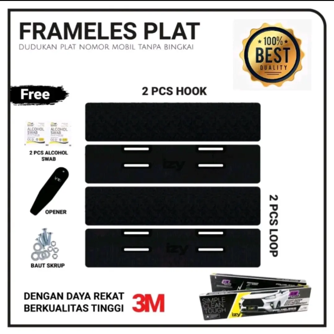 Framless Plate Dudukan Plat Nomor Mobil Akrilik Merk Izy