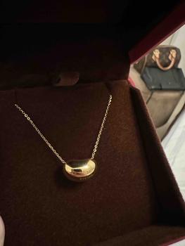 Product Review of 【Chow Tai Seng】18K Au750 Gold Bean Beads Minimalist Daily Fashion Jewelry Necklace from 芳** 1