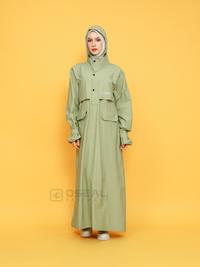 Gambar OSEAL Jas Hujan Wanita Gamis Muslimah Jumbo Full Seal Althea Series Sage - Kuning, Allsize dari Oseal Rainwear Kab. Bandung 5 Tokopedia