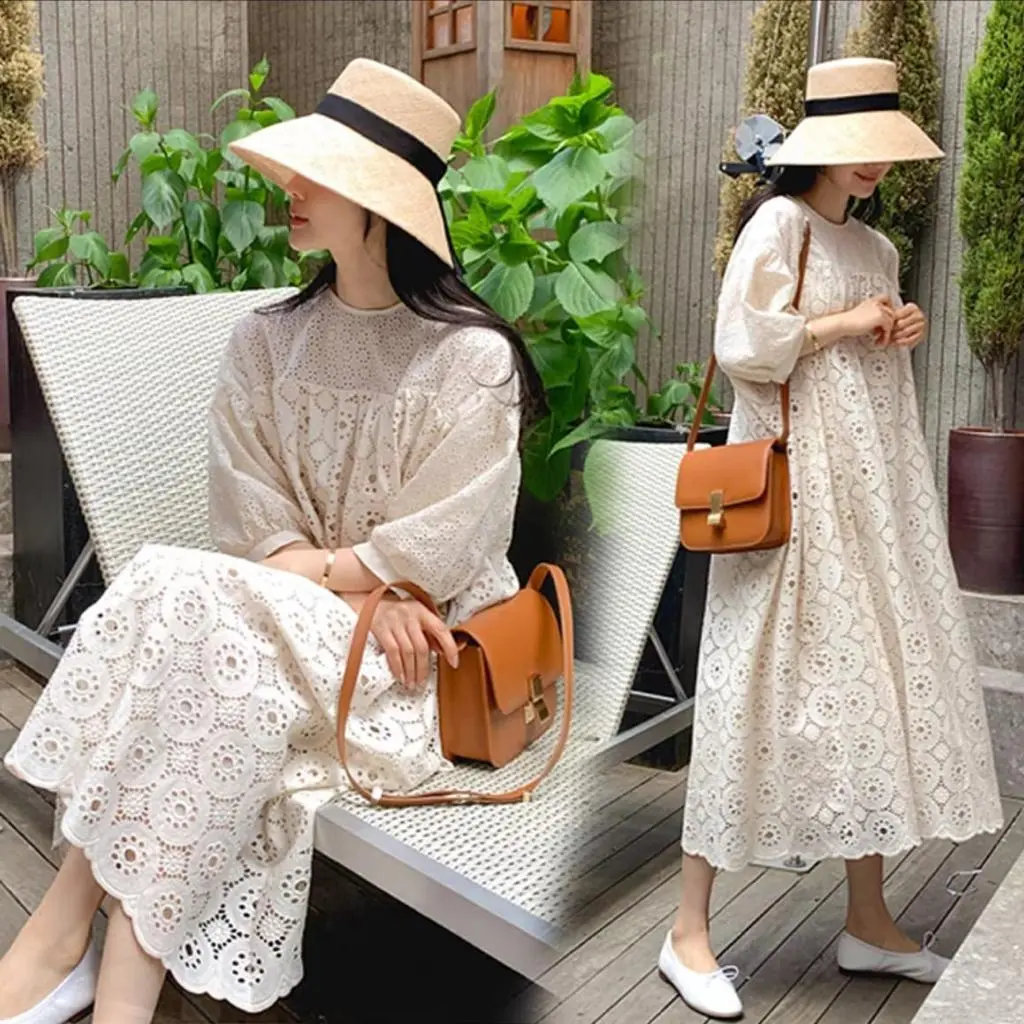 TM GAUN 14018 3M THREE M EVERIENA EMBROIDERED LACE MAXI DRESS KATBOL FASHION PREMIUM ANGGUN WANITA Casual